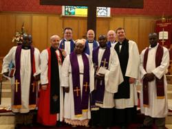 The Rt Rev Alan Avernethy, Bishop of Connor, with the Baraka team and St Paul’s staff on Sunday February 21